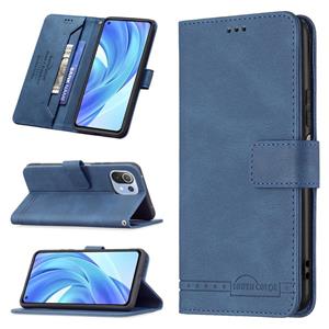 huismerk Voor Xiaomi MI 11 Lite Magnetische Sluiting RFID Blokkering Anti-diefstal Lederen Case met Houder & Card Slots & Portemonnee