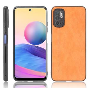 huismerk Voor Xiaomi Redmi Opmerking 10T 5G / OPMERKING 10 5G Schokbestendig Naaien Koe Patroon Huid PC + PU + TPU-hoesje (Oranje)