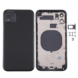 huismerk Back Housing Cover met SIM Card Tray & Side keys & Camera Lens voor iPhone 11(Zwart)