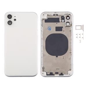 huismerk Achterkant Behuizing Cover met SIM Card Tray & Side keys & Camera Lens voor iPhone 11(Wit)