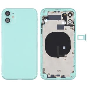 huismerk Battery Back Cover (met Side Keys & Card Tray & Power + Volume Flex Cable & Wireless Charging Module) voor iPhone 11(Groen)