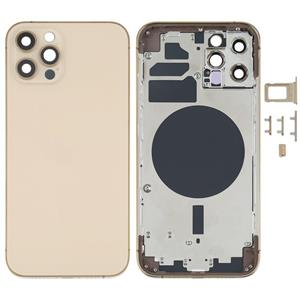 huismerk Back Housing Cover with SIM Card Tray & Side Keys & Camera Lens for iPhone 12 Pro(Gold)