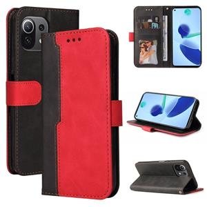 huismerk Voor Xiaomi MI 11 Business Stitching-Color Horizontale Flip PU-lederen tas met houder & kaartslots & fotolijst