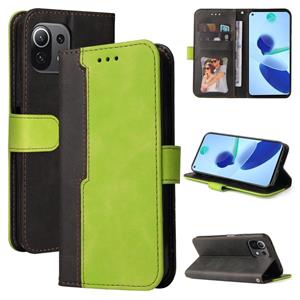 huismerk Voor Xiaomi MI 11 Business Stitching-Color Horizontal Flip PU lederen tas met houder & kaartslots & fotolijst