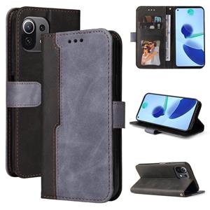 huismerk Voor Xiaomi MI 11 Lite Business Stitching-Color Horizontal Flip PU lederen tas met houder & kaartslots & fotolijst