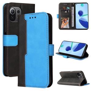 huismerk Voor Xiaomi Mi 11 Lite Business Stitching-Color Horizontal Flip PU Lederen Case met Houder & Card Slots & Fotolijst