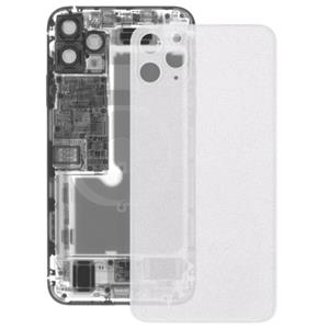 huismerk Transparante frosted glazen batterij achtercover voor iPhone 11 Pro Max (transparant)