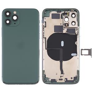 huismerk Battery Back Cover (met side keys & Card Tray & Power + Volume Flex Cable & Wireless Charging Module) voor iPhone 11 Pro Max(Groen)