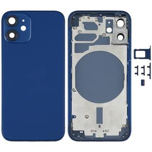 huismerk Achterkant Behuizing Cover met SIM-kaart Lade & Side Keys & Camera Lens voor iPhone 12 mini (Blauw)