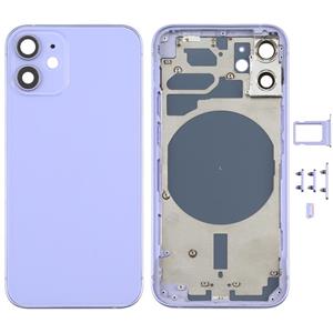 huismerk Back Housing Cover with SIM Card Tray & Side Keys & Camera Lens for iPhone 12 mini(Purple)