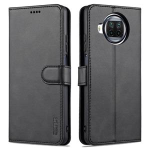 Voor Xiaomi MI 10T Lite 5G AZNS Skin Feel Calf Texture Horizontale Flip Leren Case met Kaart Slots & Houder & Portemonnee (Zwart)