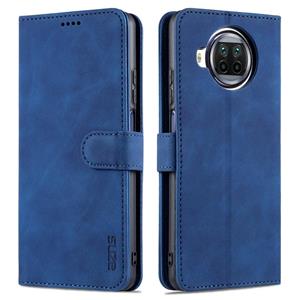 Voor Xiaomi Mi 10T Lite 5G AZNS Skin Feel Kalf Textuur Horizontale Flip Lederen Case met Kaart Slots &Holder &Wallet (Blauw)