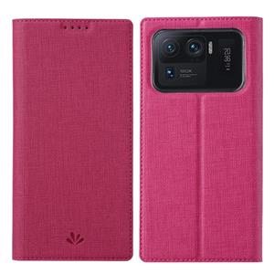 Voor Xiaomi MI 11 Ultra Vili DMX Serie Shockproof TPU + PU Lederen Magnetische Attractie Horizontale Flip Case met kaartsleuf & houder (ROSE ROD)