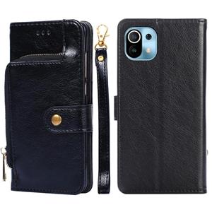 huismerk Zipperzak PU + TPU horizontale flip lederen tas met houder & kaart slot & portemonnee & lanyard voor xiaomi mi 11