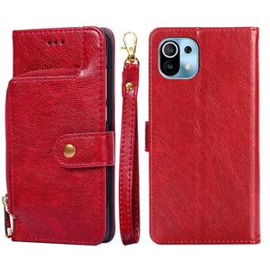 huismerk Zipperzak PU + TPU horizontale flip lederen tas met houder & kaart slot & portemonnee & lanyard voor xiaomi mi 11