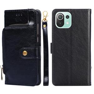 huismerk Zipper tas PU + TPU horizontale flip lederen tas met houder & kaart slot & portemonnee & lanyard voor xiaomi mi 11 lite