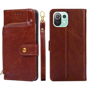 huismerk Zipperzak PU + TPU horizontale flip lederen tas met houder & kaart slot & portemonnee & lanyard voor xiaomi mi 11 lite