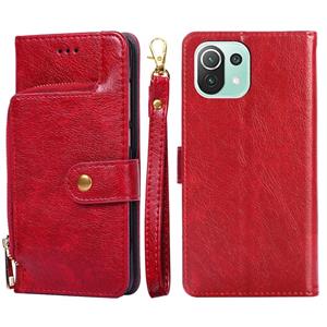 huismerk Zipperzak PU + TPU horizontale flip lederen tas met houder & kaart slot & portemonnee & lanyard voor xiaomi mi 11 lite