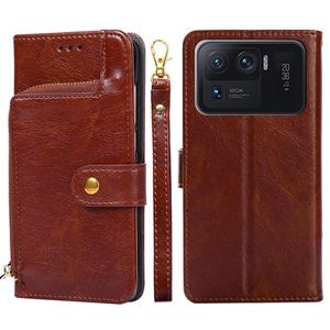 huismerk Zipperzak PU + TPU horizontale flip lederen tas met houder & kaart slot & portemonnee & lanyard voor xiaomi mi 11 ultra