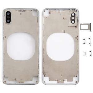 huismerk Transparante achtercover met camera lens & SIM-kaart lade & Zijkleutels voor iPhone X (wit)