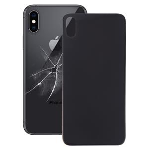 huismerk Gemakkelijk vervanging grote camera gat glas terug batterij cover met lijm voor iPhone X (zwart)