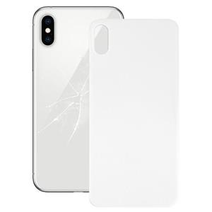 huismerk Eenvoudige vervanging Big Camera Hole Glazen Achterkant batterijhoes met lijm voor iPhone X (Wit)