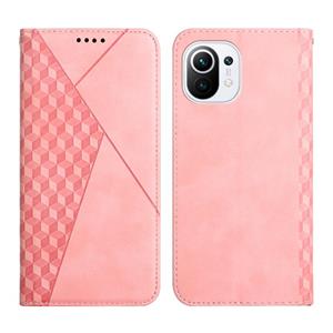 huismerk For Xiaomi Mi 11 Diamond Pattern Splicing Skin Feel Magnetic Horizontal Flip Leather Case with Card Slots & Holder & Wallet(Rose Gold)