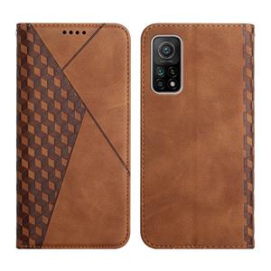 huismerk For Xiaomi Mi 10T Pro 5G / Mi 10T 5G Diamond Pattern Splicing Skin Feel Magnetic Horizontal Flip Leather Case with Card Slots & Holder & Wallet(Brown)