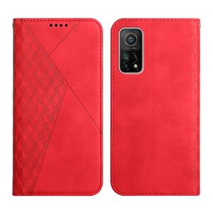 huismerk For Xiaomi Mi 10T Pro 5G / Mi 10T 5G Diamond Pattern Splicing Skin Feel Magnetic Horizontal Flip Leather Case with Card Slots & Holder & Wallet(Red)