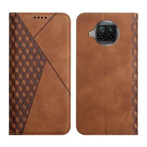 huismerk For Xiaomi Mi 10T Lite 5G Diamond Pattern Splicing Skin Feel Magnetic Horizontal Flip Leather Case with Card Slots & Holder & Wallet(Brown)