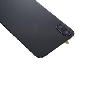 huismerk Achterste schutblad met lijm voor iPhone X(Black)