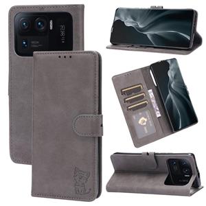 huismerk Voor Xiaomi MI 11 Ultra reliëf Happy Cat Patroon Horizontale Flip Lederen Case met Houder & Card Slots & Portemonnee