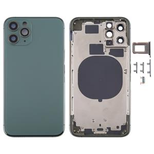 huismerk Back Housing Cover met SIM Card Tray & Side keys & Camera Lens voor iPhone 11 Pro Max(Groen)