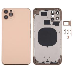 huismerk Achterkant Behuizing Cover met SIM Card Tray & Side keys & Camera Lens voor iPhone 11 Pro Max(Goud)