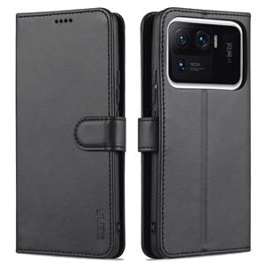 For Xiaomi Mi 11 Ultra AZNS Skin Feel Calf Texture Horizontal Flip Leather Case with Card Slots & Holder & Wallet(Black)