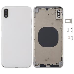 huismerk Back Cover met Camera Lens & SIM Card Tray & Side Keys voor iPhone XS Max(Wit)