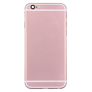 huismerk Full housing backcover met Power knop & Volume knop Flex kabel voor iPhone 6(Rose Gold)