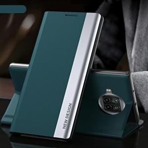 huismerk Voor Xiaomi Mi 10T Lite Side Gegalvaniseerde Magnetische Ultra-Dunne Horizontale Flip Lederen Hoes met Houder (Groen)