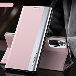 huismerk For Xiaomi Mi 10T / Mi 10T Pro Side Electroplated Magnetic Ultra-Thin Horizontal Flip Leather Case with Holder(Pink)