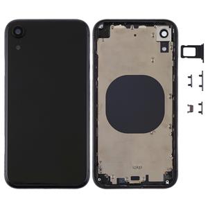 huismerk Terug huisvesting Bedek met Camera Lens & SIM kaart lade & Zijtoetsen voor iPhone XR(Black)