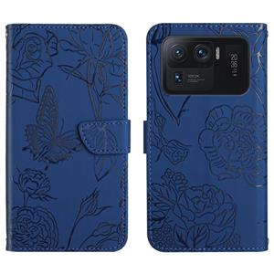 huismerk Voor Xiaomi Mi 11 Ultra Skin Feel Butterfly Peony reliëf lederen telefooncase