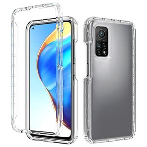 huismerk Voor Xiaomi MI 10T 5G Hoge Transparantie Twee-Color Gegroeiduuele wijziging PC + TPU-telefoonhoes