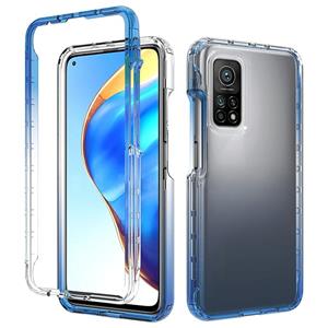 huismerk For Xiaomi Mi 10T 5G High Transparency Two-color Gradual Change PC+TPU Phone Case(Blue)