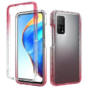 huismerk For Xiaomi Mi 10T 5G High Transparency Two-color Gradual Change PC+TPU Phone Case(Red)