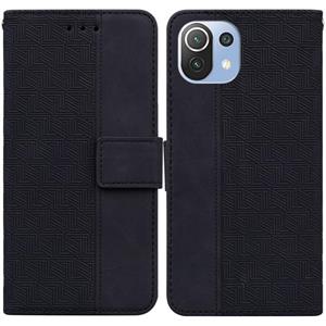 huismerk Voor Xiaomi MI 11 Lite 5G / 4G geometrische reliëf lederen telefooncase