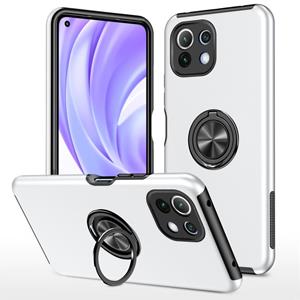 huismerk Voor Xiaomi MI 11 Lite 5G PC + TPU-schokbestendige magnetische telefooncase met onzichtbare ringhouder