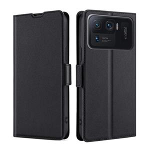 huismerk Voor Xiaomi MI 11 Ultra ultradunne spanning Side Buckle PU + TPU Horizontale Flip Leren Case met Houder & Card Slot