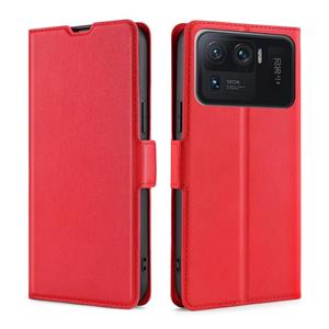 huismerk Voor Xiaomi MI 11 Ultra ultradunne spanning Zij Buckle PU + TPU Horizontale Flip Lederen Case met Houder & Card Slot