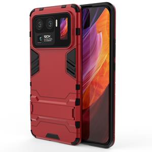 huismerk Voor Xiaomi Mi 11 Ultra Schokbestendige PC + TPU Beschermhoes met Verborgen Houder (Rood)