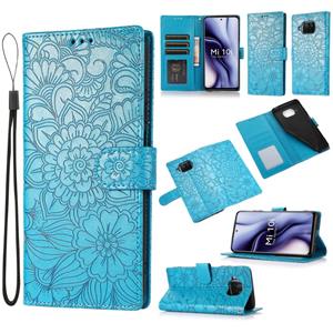 huismerk Voor Xiaomi MI 10T Lite 5G Huid Feel Reliëf Zonnebloem Horizontale Flip Lederen Case met Houder & Card Slots & Wallet & Lanyard